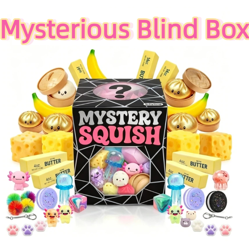 Mystery Box Blind Bag - ของเล่นบีบสควิชชี่ 100 แบบ กล่องสุ่ม ของเล่นน่ารัก บรรเทาความเครียด