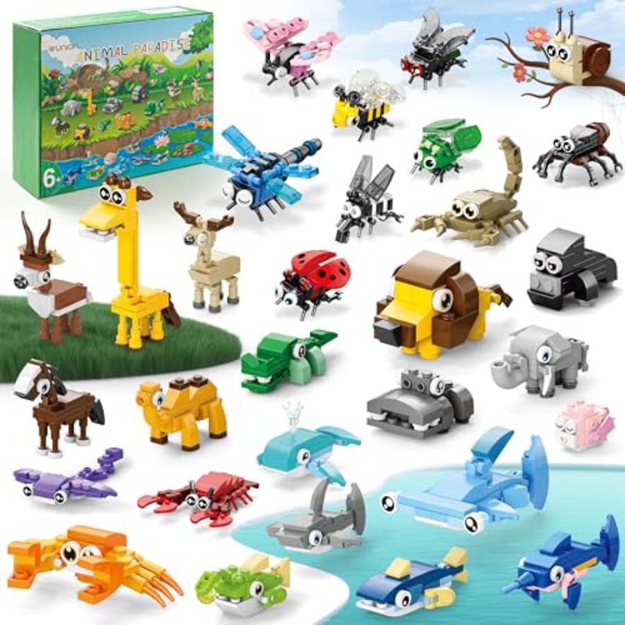 Building Block Mini - ของชำร่วยงานปาร์ตี้ 30 แพ็ค ประกอบด้วยตัวต่อรูปสัตว์ขนาดเล็ก 888 ชิ้น