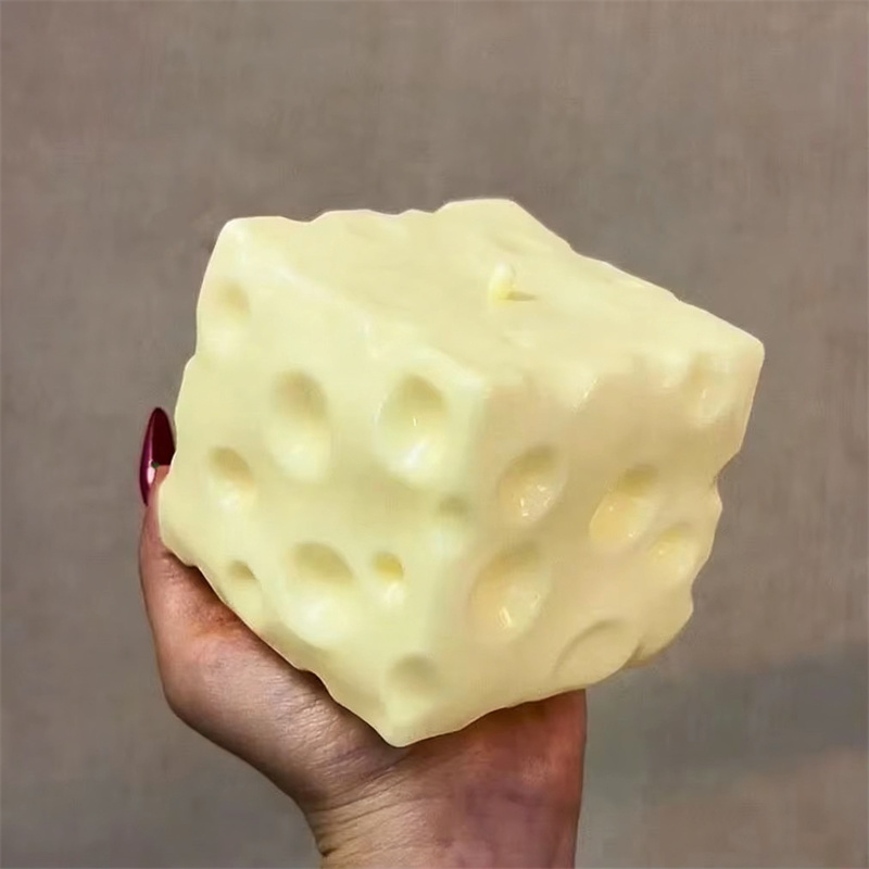 Fidget Cube Original - ลูกบอลบีบชีสจัมโบ้ รูปทรงชีสขนาดใหญ่ บีบได้ ไม่เด้ง ของเล่นฟิดเจ็ต ASMR