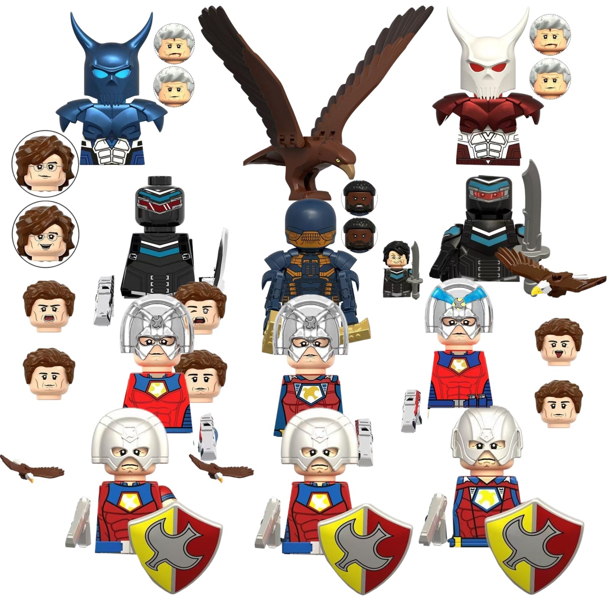 Lego Minifigure Holder - ซูไซด์สควอด พีซเมคเกอร์ บลูดราก้อน ไวท์ดราก้อน บลัดดี้ ซอลเดอร์
