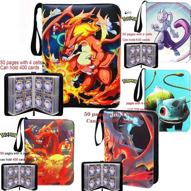 Pokemon Binder Card - อัลบั้มการ์ดโปเกมอน 2026 อัลบั้มรูปภาพแบบซิป PU สมุดสะสมการ์ตูนอนิเมะ อัลบั้มสะสมฟิกเกอร์