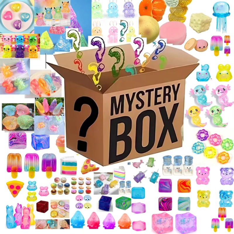 Mystery Box Blind Bag - ของเล่นเซอร์ไพรส์รูปปลาหมึกแบบกล่องสุ่มหลากหลายแบบใหม่ปี 2026 ของเล่นตุ๊กตาขนนุ่มฟูที่ขึ้นรูปช้าๆ พร้อมบล็อกของเล่นคลายเครียด