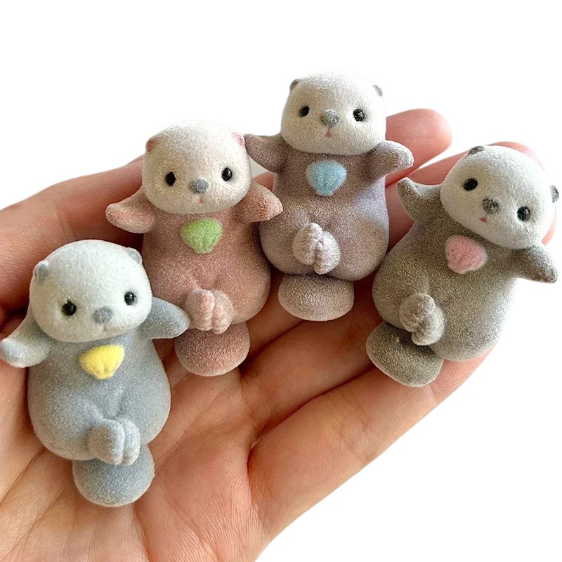 Capsule Toy Gashapon - YELL ของเล่นแคปซูลของแท้ Flocking มือถือ Otter Aquarium