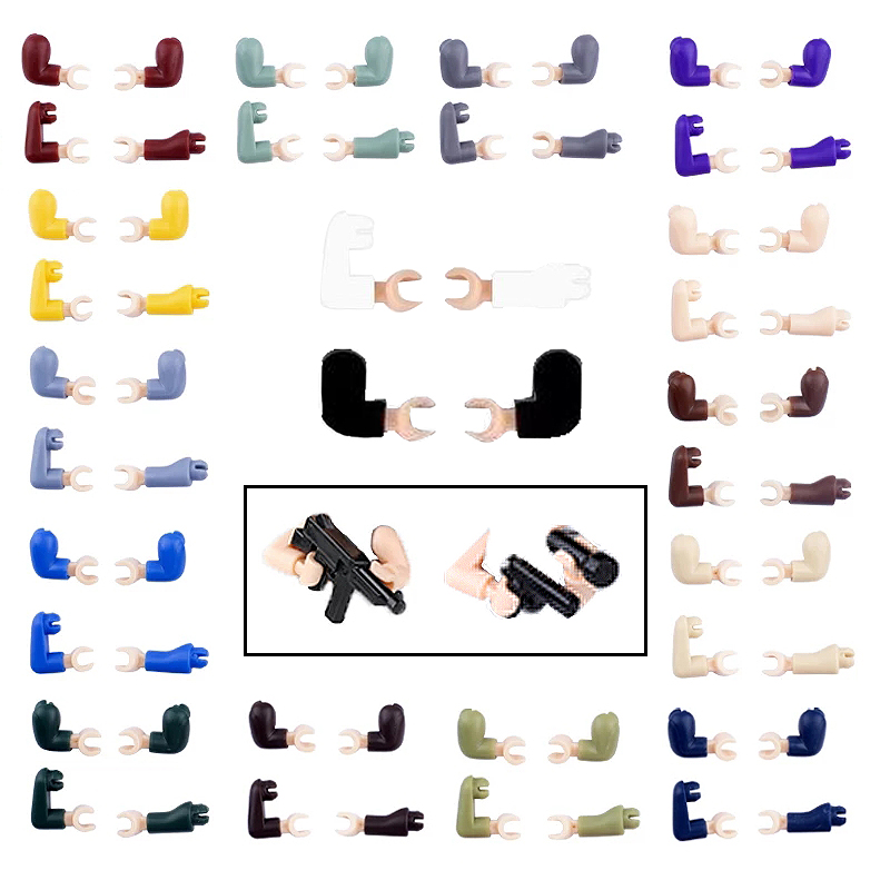 Lego Minifigure Holder - WW2ทหารตัวเลขแขนมืออาวุธตำรวจเมืองอุปกรณ์เสริมอาคารบล็อกพิเศษกองทัพชิ้นส่วนทหารปืนอิฐของเล่น SWAT