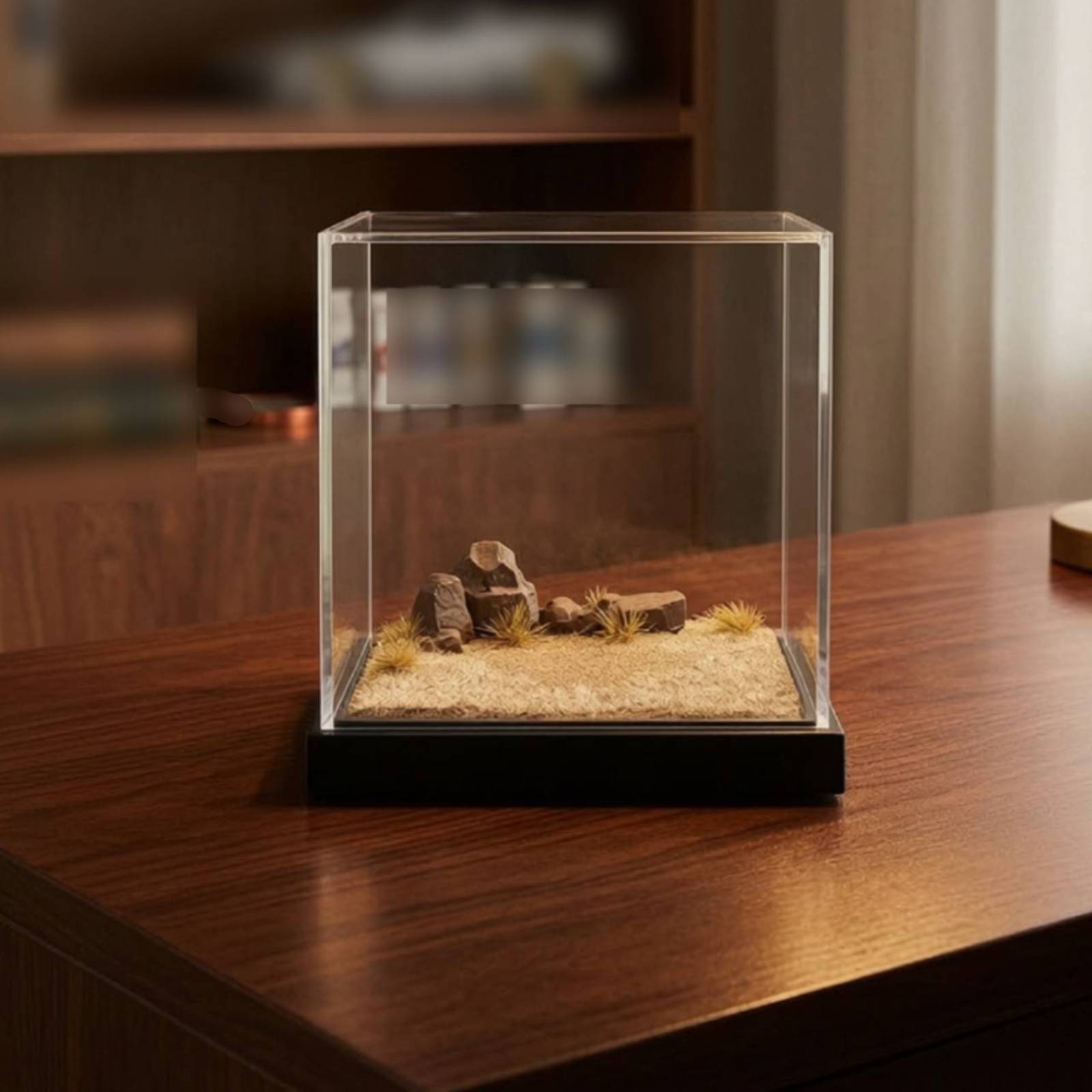 Display Case Acrylic - กล่องโชว์ฉากจิ๋วแบบใสพร้อมฝาครอบอะคริลิก ขนาด 1:64 กล่องโชว์ไดโอรามาโปร่งใส แข็งแรงทนทาน