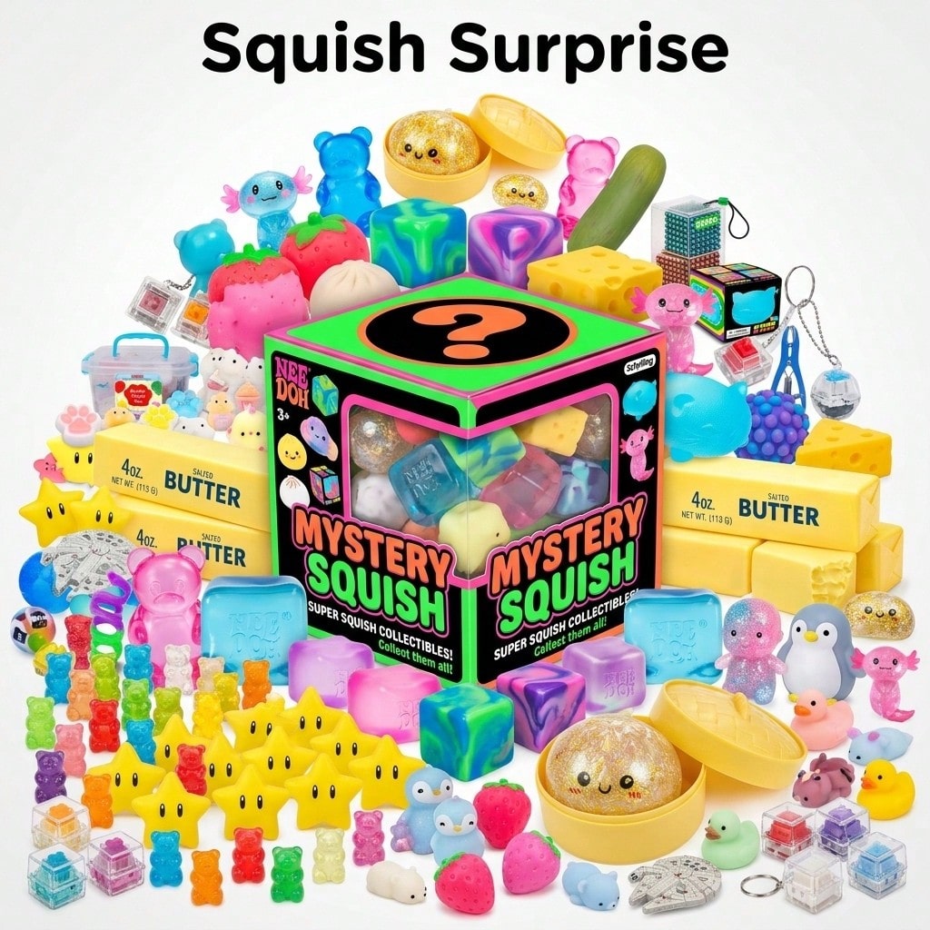 Mystery Box Blind Bag - กล่องสุ่มของเล่นบีบสควิชชี่น่ารักแบบพื้นฐาน – ชุดลุ้นโชคสุ่มแบบไม่รู้ผล