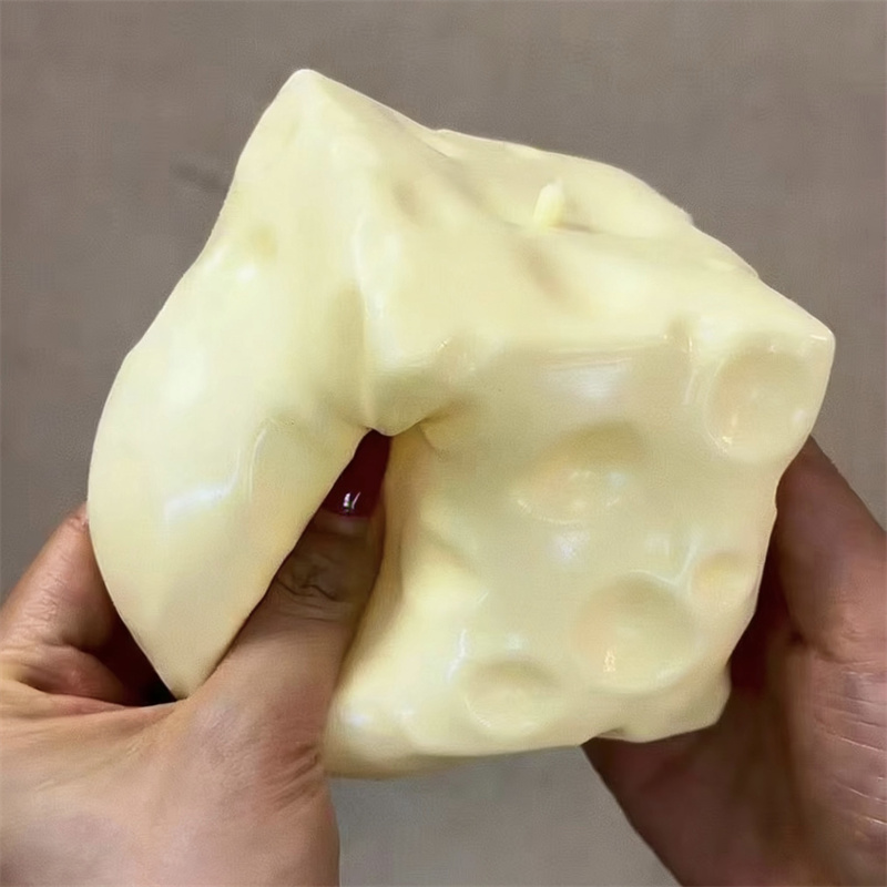 Fidget Cube Original - ลูกบอลบีบชีสจัมโบ้ รูปทรงชีสขนาดใหญ่ บีบได้ ไม่เด้ง ของเล่นฟิดเจ็ต ASMR