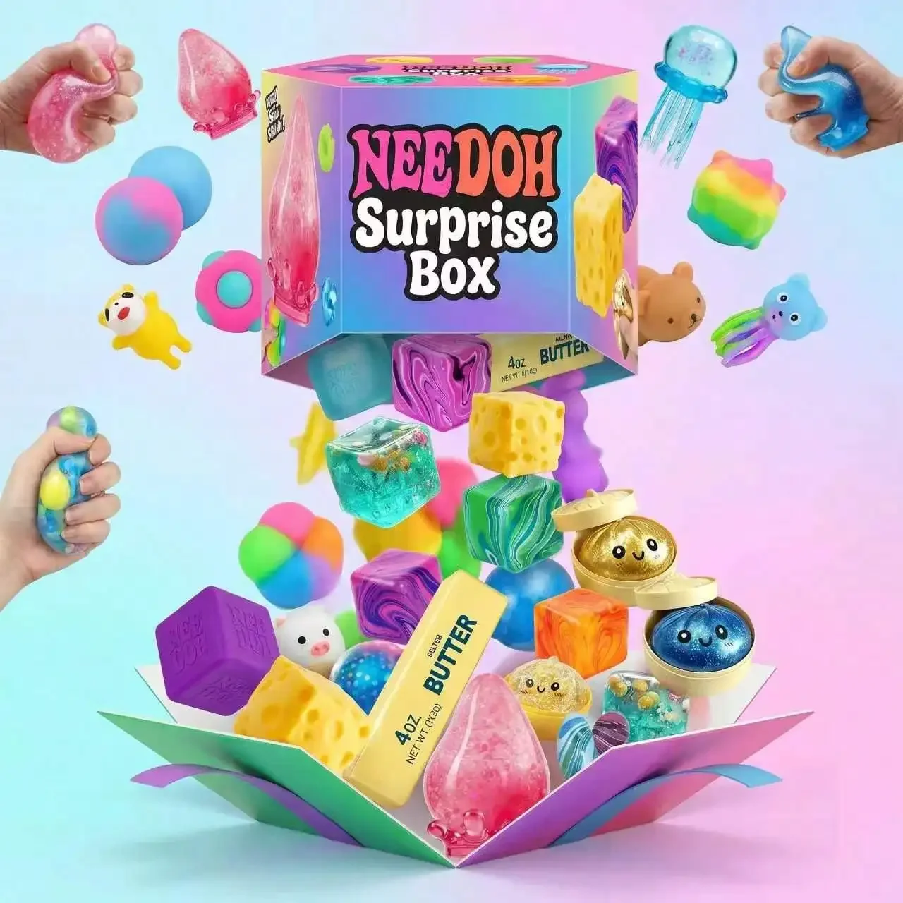 Mystery Box Blind Bag - กล่องเซอร์ไพรส์ Ne EDoh 2026 - ของเล่นบีบคลายเครียดแบบคละแบบ,