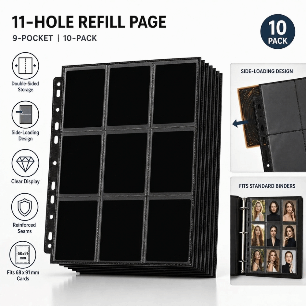 10 ชิ้น แผ่นใส่การ์ดขนาด A4 แบ - Trading Card Binder บทวิจารณ์และราคา