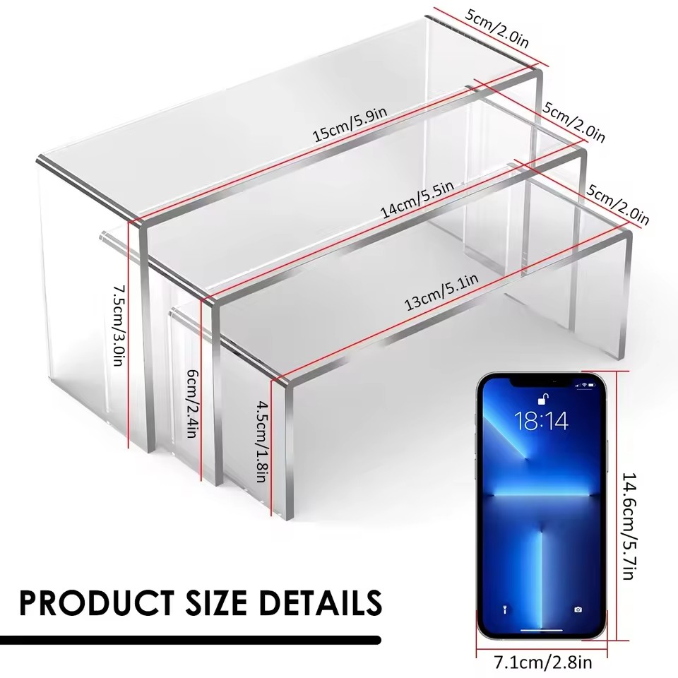 3/6/9/12 PC อะคริลิคใสขาตั้งจอ - Display Risers Set บทวิจารณ์และราคา