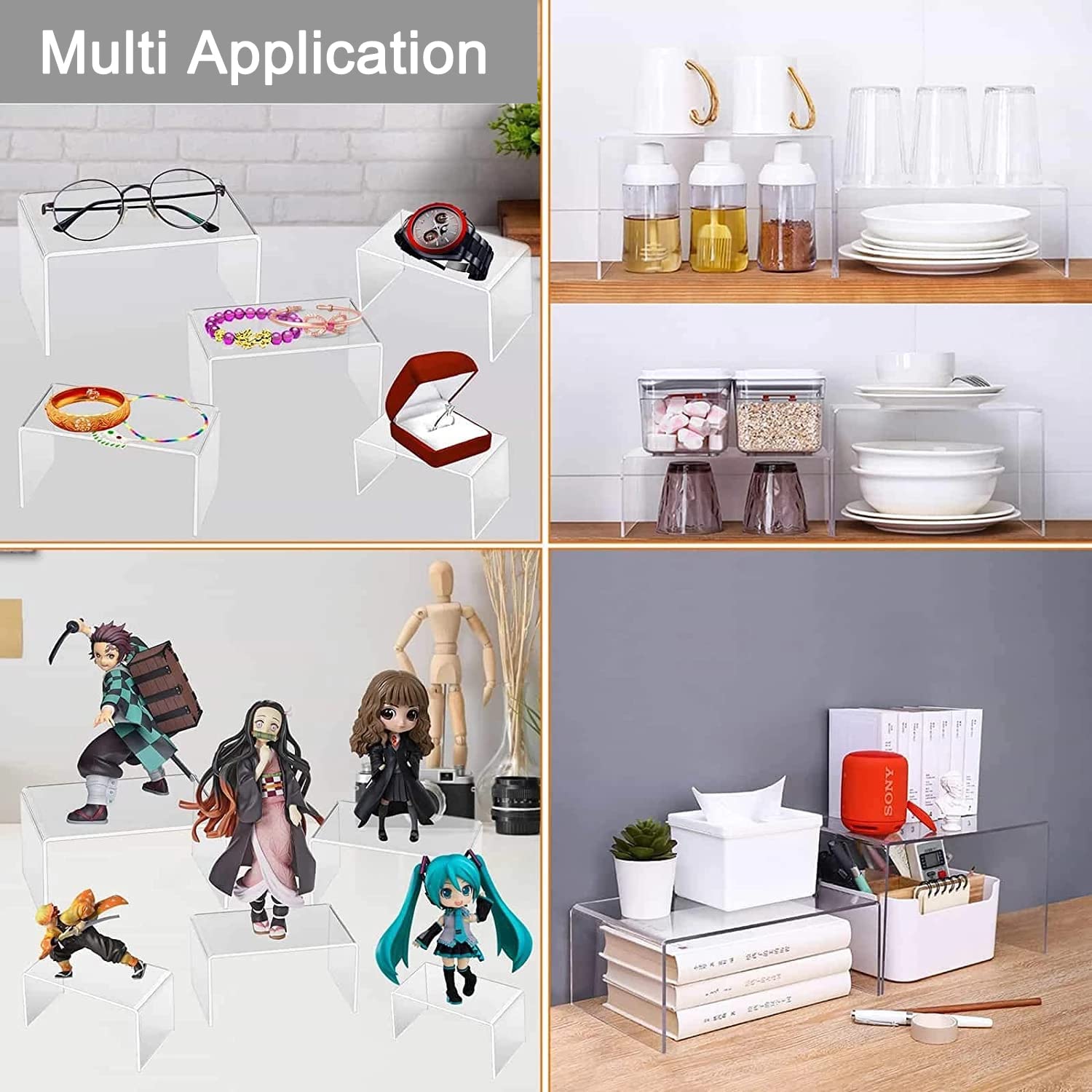 U รูปร่างอะคริลิค Risers ชั้นว - Pop Display Shelf บทวิจารณ์และราคา