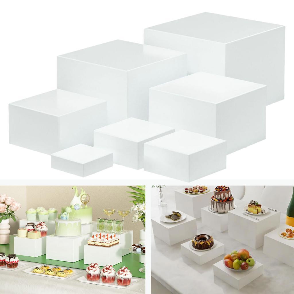 7 ชิ้นอะคริลิค Cube กล่อง Rise - Display Risers Set บทวิจารณ์และราคา