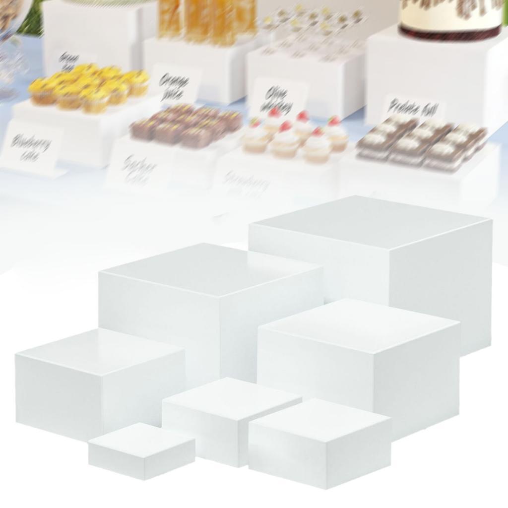 7 ชิ้นอะคริลิค Cube กล่อง Rise - Display Risers Set บทวิจารณ์และราคา