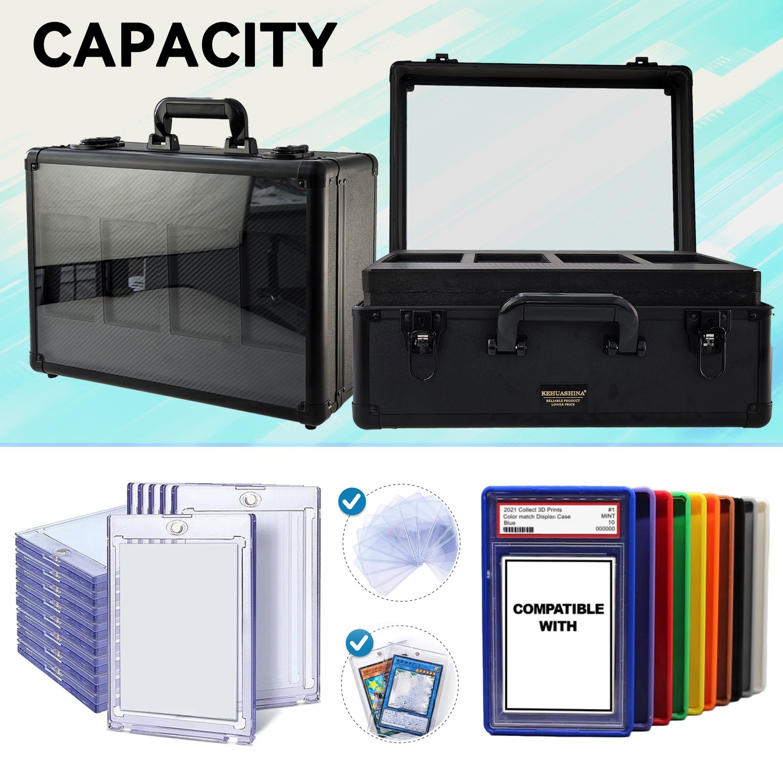 กล่องเก็บการ์ดแบบ 4 แถว พร้อมฝ - Graded Card Display บทวิจารณ์และราคา